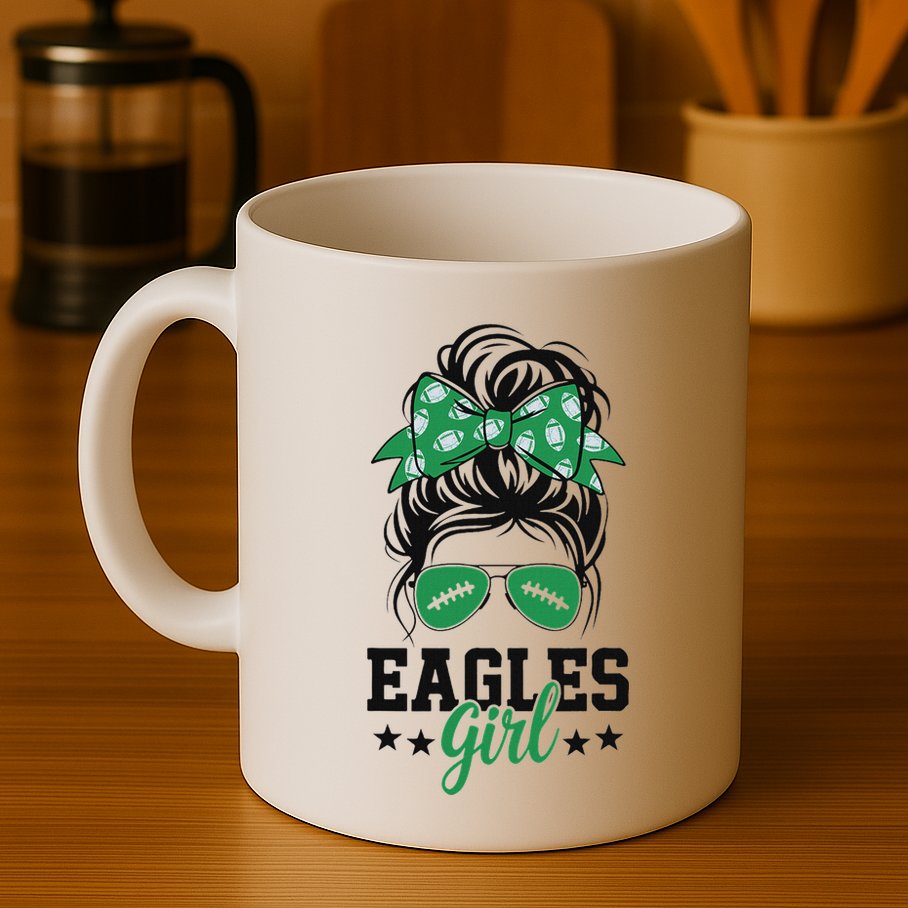 Eagles Girl Messy Bun Mug