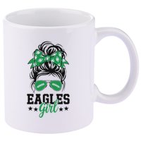 Eagles Girl Messy Bun 11oz C Handle Ceramic Mug