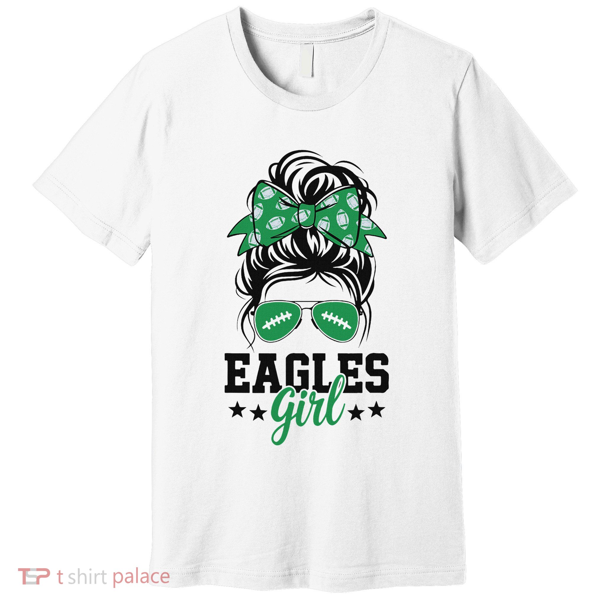 Eagles Girl Messy Bun Premium T-Shirt