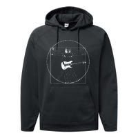 Electric Guitar Musician Gift Da Vinci Drawing Performance Fleece Hoodie