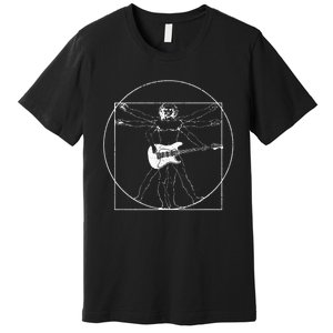 Electric Guitar Musician Gift Da Vinci Drawing Premium T-Shirt