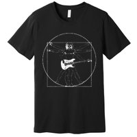 Electric Guitar Musician Gift Da Vinci Drawing Premium T-Shirt