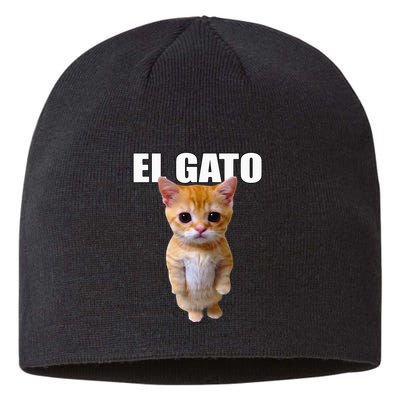 El Gato Meme Sad Crying Cat Munchkin Kitty Meme Trendy Sustainable Beanie