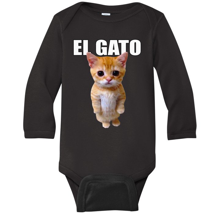 El Gato Meme Sad Crying Cat Munchkin Kitty Meme Trendy Baby Long Sleeve Bodysuit