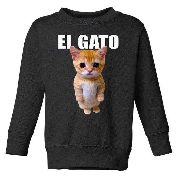 El Gato Meme Sad Crying Cat Munchkin Kitty Meme Trendy Toddler Sweatshirt