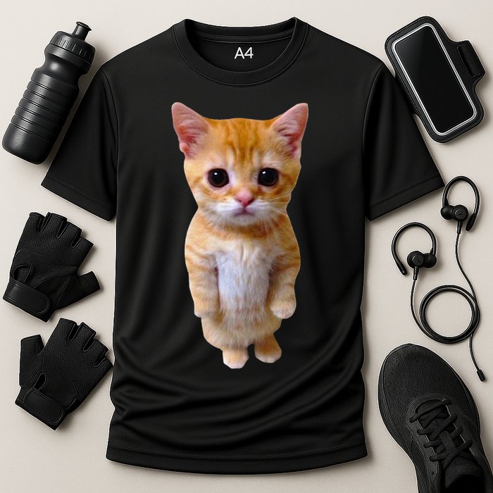 El Gato Meme Sad Crying Cat Munchkin Kitty Meme Trendy Cooling Performance Crew T-Shirt