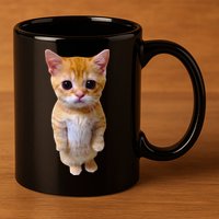 El Gato Meme Sad Crying Cat Munchkin Kitty Meme Trendy 11oz C Handle Ceramic Mug