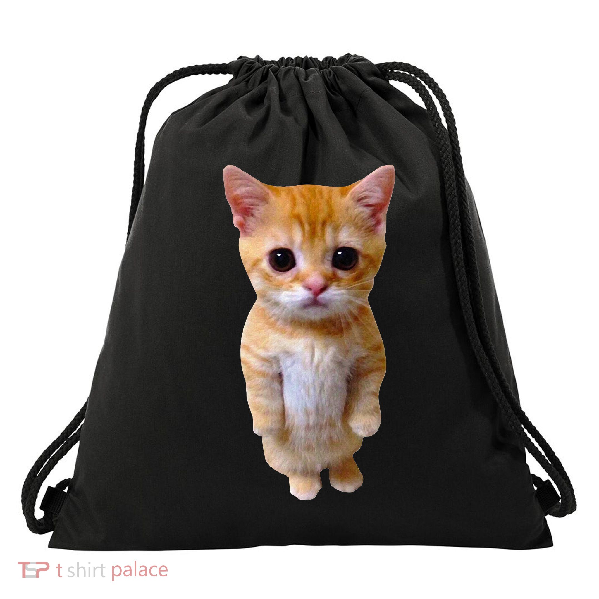 El Gato Meme Sad Crying Cat Munchkin Kitty Meme Trendy Drawstring Bag