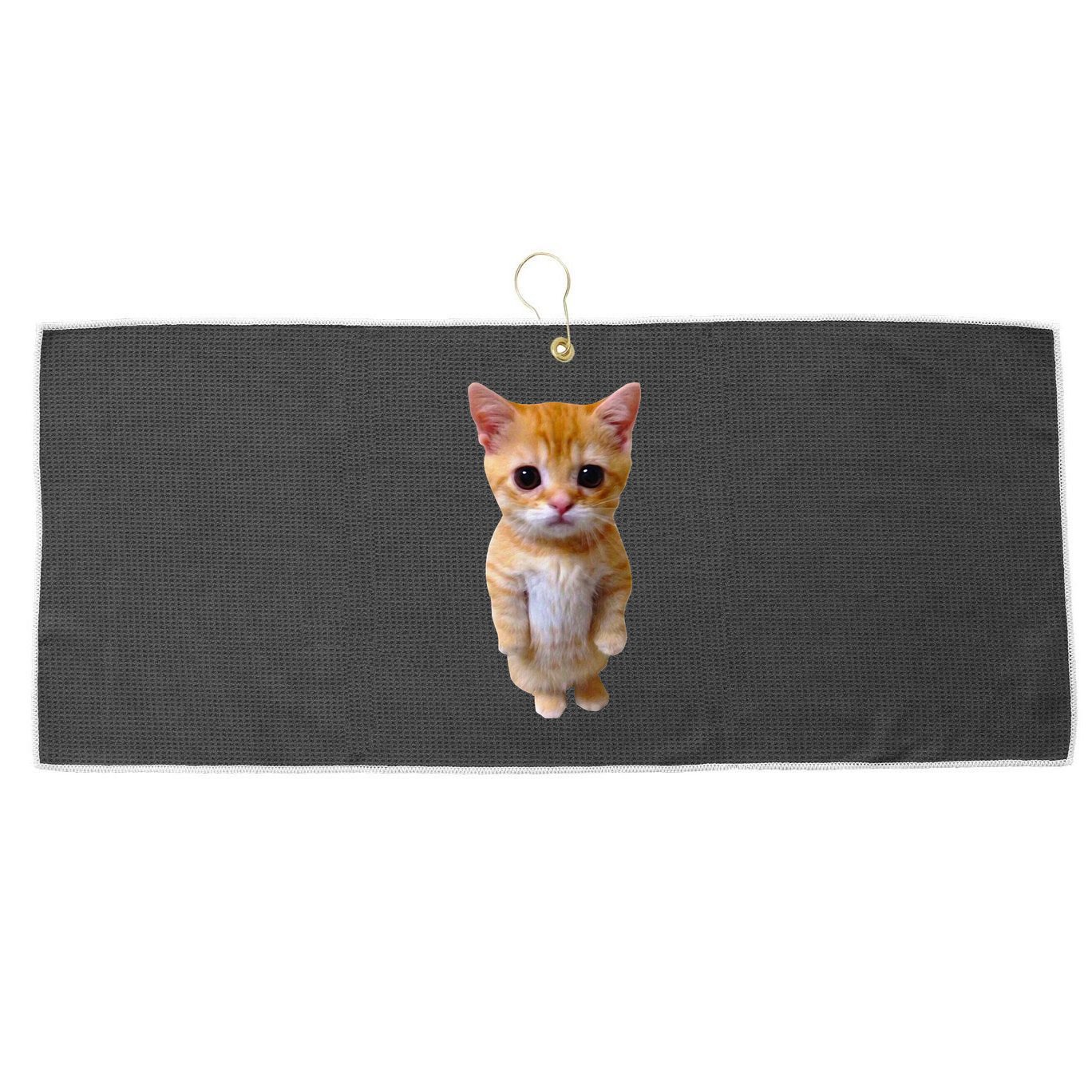 El Gato Meme Sad Crying Cat Munchkin Kitty Meme Trendy Large Microfiber Waffle Golf Towel
