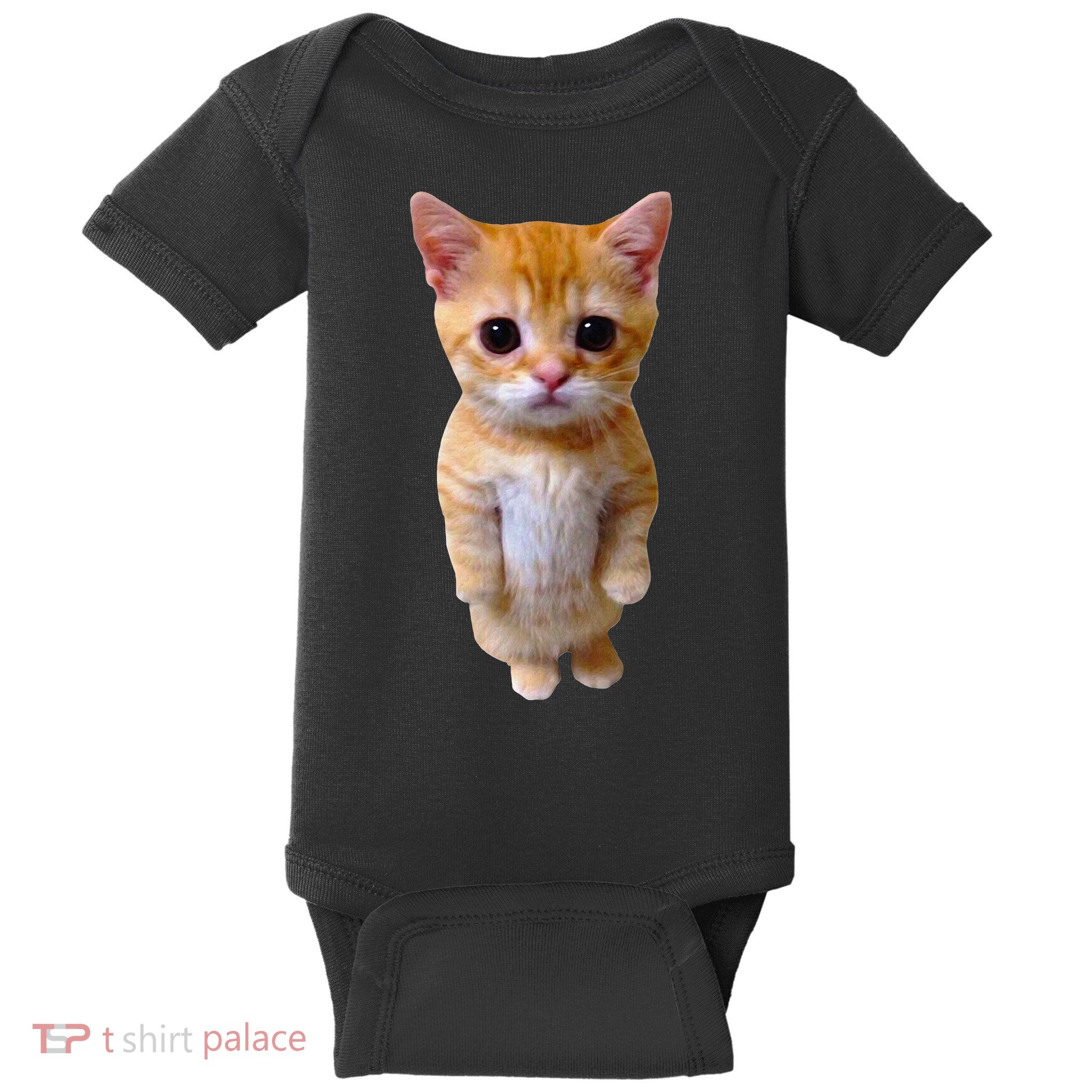 El Gato Meme Sad Crying Cat Munchkin Kitty Meme Trendy Baby Bodysuit