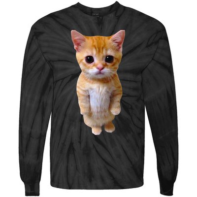El Gato Meme Sad Crying Cat Munchkin Kitty Meme Trendy Tie-Dye Long Sleeve Shirt