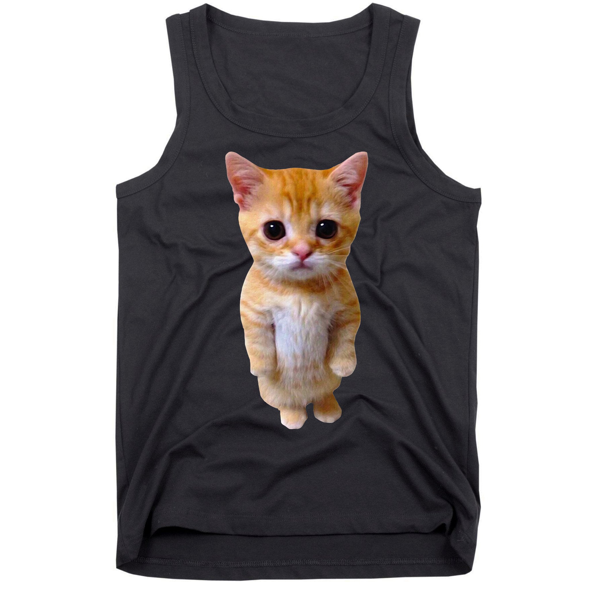 El Gato Meme Sad Crying Cat Munchkin Kitty Meme Trendy Tank Top