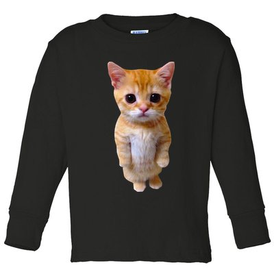 El Gato Meme Sad Crying Cat Munchkin Kitty Meme Trendy Toddler Long Sleeve Shirt