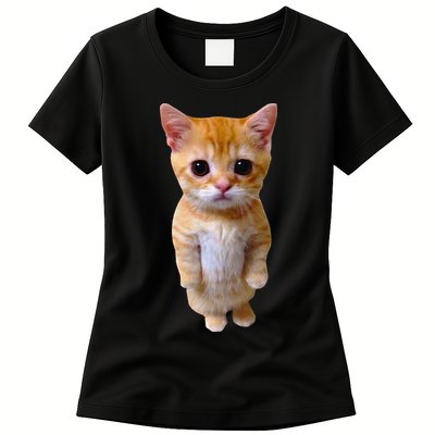 El Gato Meme Sad Crying Cat Munchkin Kitty Meme Trendy Womens T-Shirt