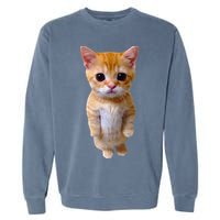 El Gato Meme Sad Crying Cat Munchkin Kitty Meme Trendy Garment-Dyed Sweatshirt