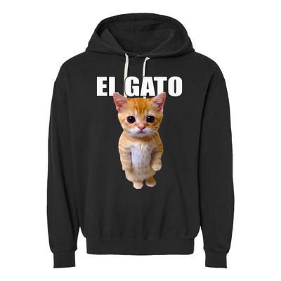 El Gato Meme Sad Crying Cat Munchkin Kitty Meme Trendy Garment-Dyed Fleece Hoodie