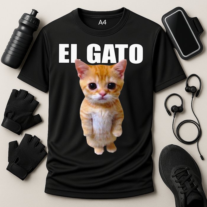 El Gato Meme Sad Crying Cat Munchkin Kitty Meme Trendy Cooling Performance Crew T-Shirt
