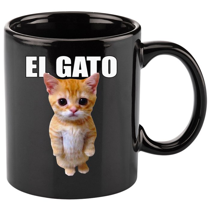 El Gato Meme Sad Crying Cat Munchkin Kitty Meme Trendy 11oz C Handle Ceramic Mug
