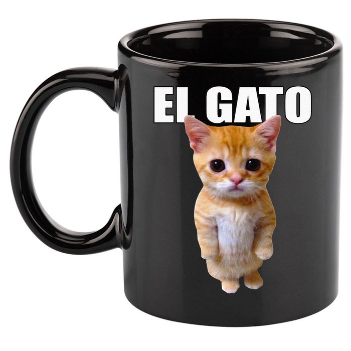 El Gato Meme Sad Crying Cat Munchkin Kitty Meme Trendy 11oz C Handle Ceramic Mug