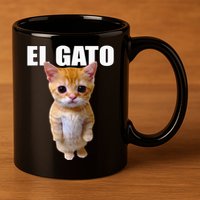 El Gato Meme Sad Crying Cat Munchkin Kitty Meme Trendy 11oz C Handle Ceramic Mug