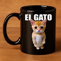 El Gato Meme Sad Crying Cat Munchkin Kitty Meme Trendy 11oz C Handle Ceramic Mug