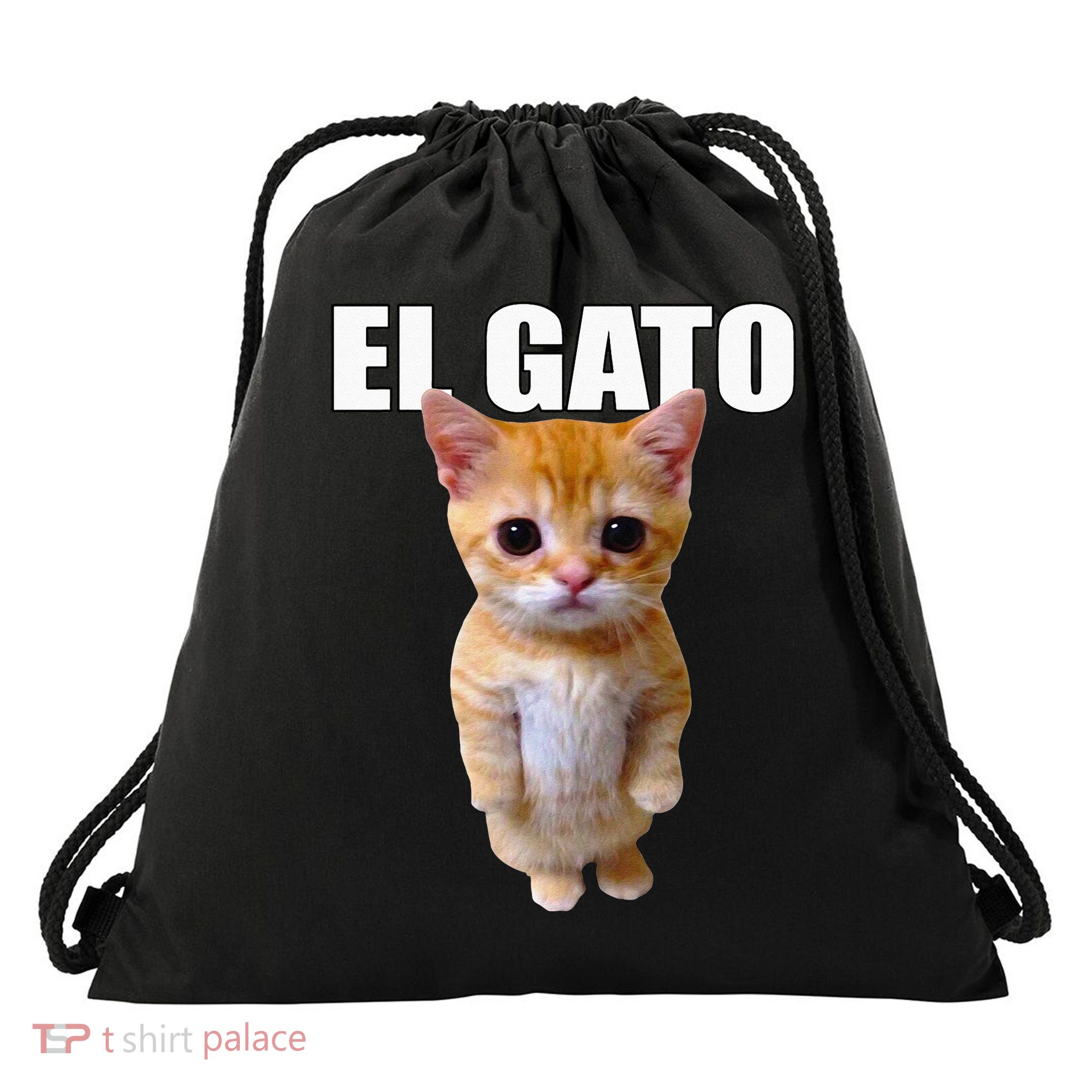 El Gato Meme Sad Crying Cat Munchkin Kitty Meme Trendy Drawstring Bag