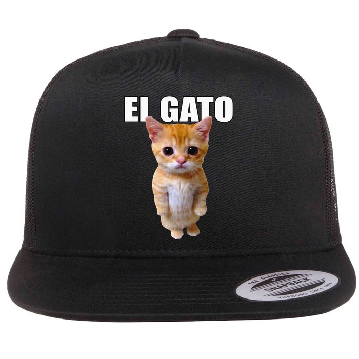 El Gato Meme Sad Crying Cat Munchkin Kitty Meme Trendy Flat Bill Trucker Hat