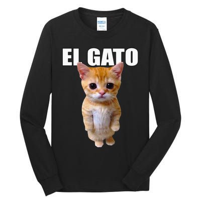 El Gato Meme Sad Crying Cat Munchkin Kitty Meme Trendy Tall Long Sleeve T-Shirt
