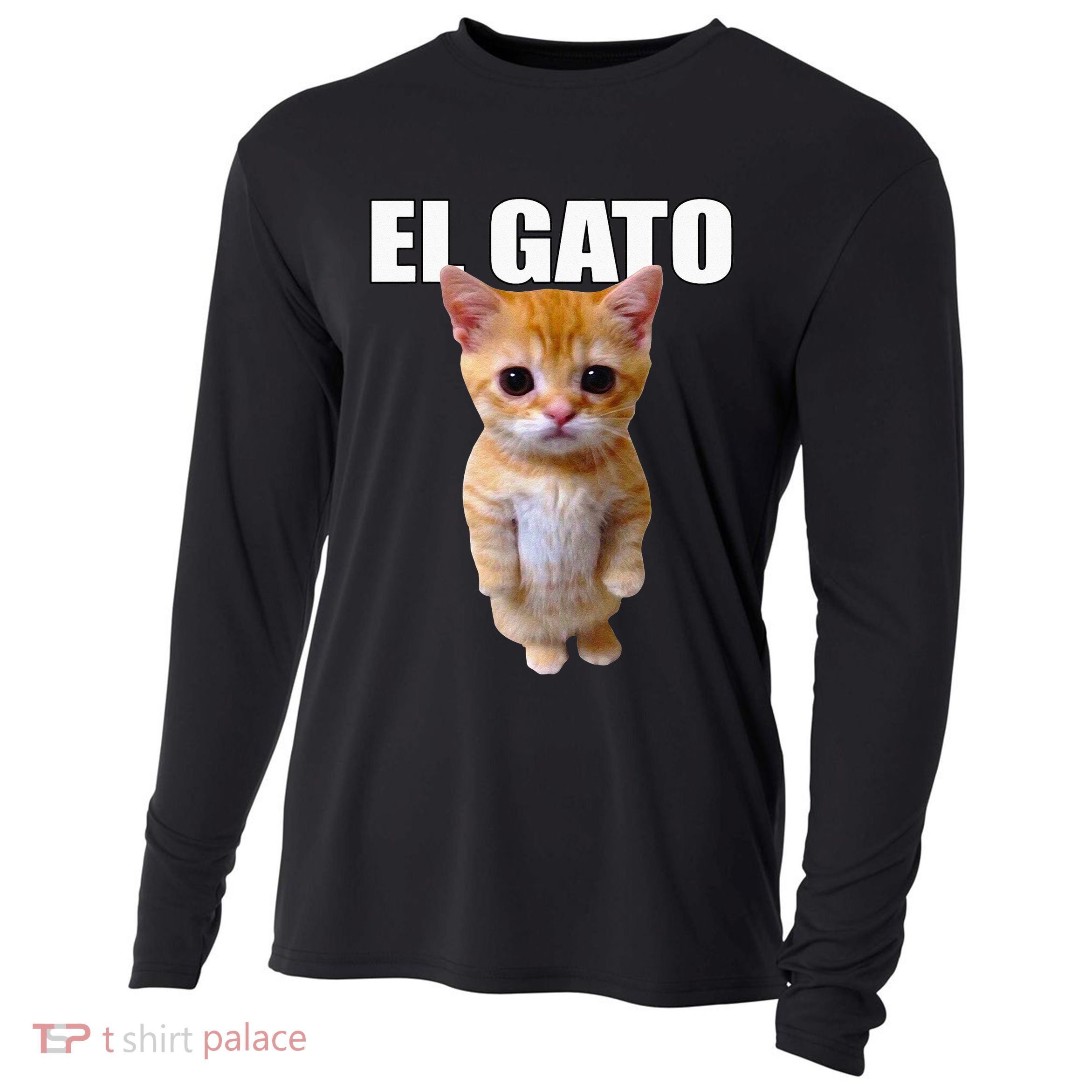 El Gato Meme Sad Crying Cat Munchkin Kitty Meme Trendy Cooling Performance Long Sleeve Crew