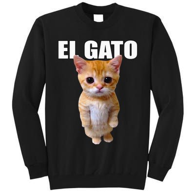 El Gato Meme Sad Crying Cat Munchkin Kitty Meme Trendy Tall Sweatshirt
