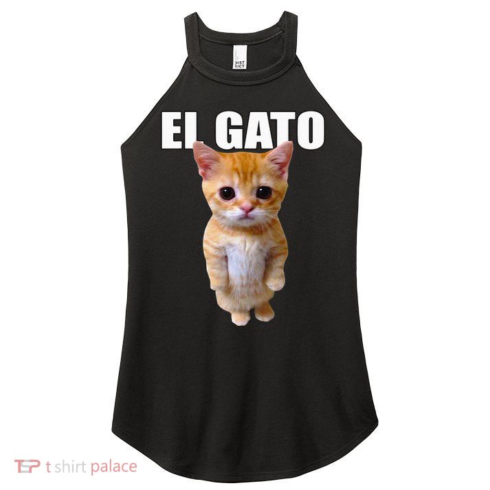 El Gato Meme Sad Crying Cat Munchkin Kitty Meme Trendy Women's Perfect Tri Rocker Tank