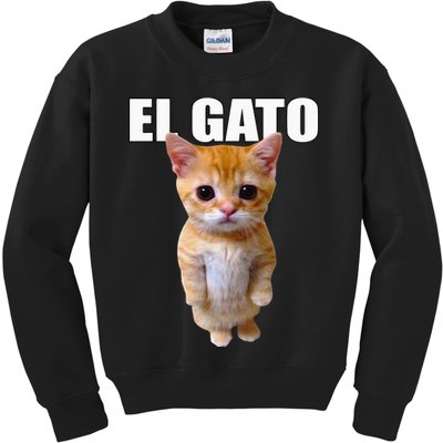 El Gato Meme Sad Crying Cat Munchkin Kitty Meme Trendy Kids Sweatshirt