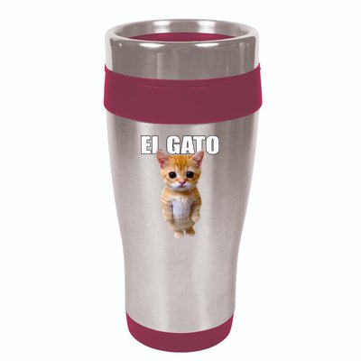 El Gato Meme Sad Crying Cat Munchkin Kitty Meme Trendy 16oz Travel Tumbler