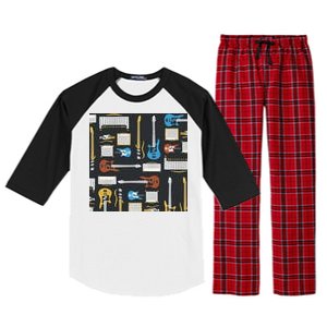 Electric Guitar Musical Raglan Sleeve Pajama Set