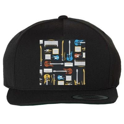 Electric Guitar Musical Wool Snapback Cap