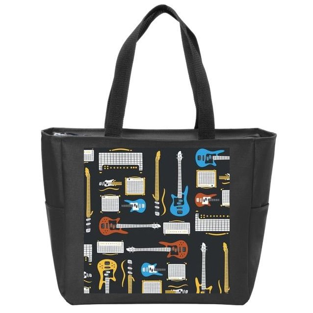 Electric Guitar Musical Zip Tote Bag