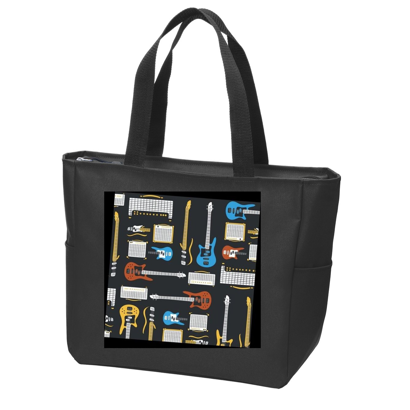 Electric Guitar Musical Zip Tote Bag
