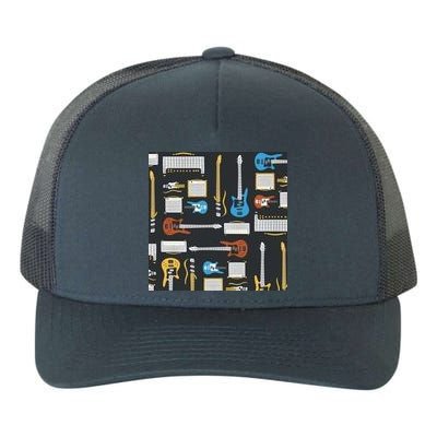 Electric Guitar Musical Yupoong Adult 5-Panel Trucker Hat