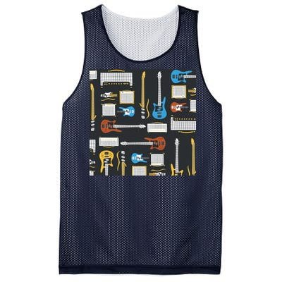 Electric Guitar Musical Mesh Reversible Basketball Jersey Tank