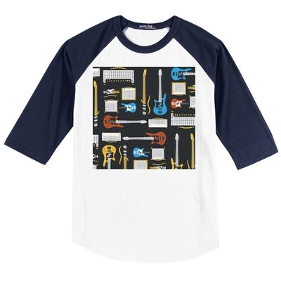 Electric Guitar Musical Baseball Sleeve Shirt