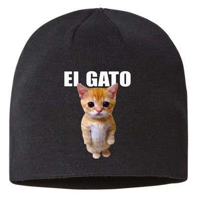 El Gato Meme Sad Crying Cat Munchkin Kitty Meme Trendy Sustainable Beanie