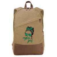 Eagles Girl Messy Bun Cotton Canvas Backpack