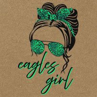 Eagles Girl Messy Bun Cotton Canvas Backpack