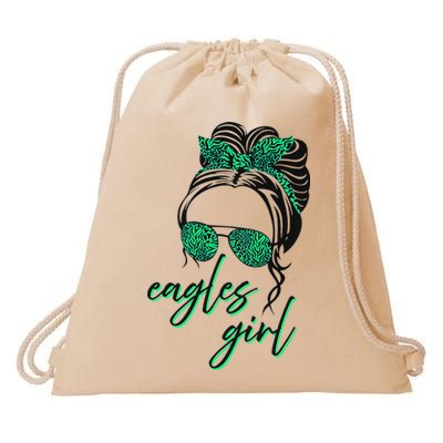 Eagles Girl Messy Bun Drawstring Bag