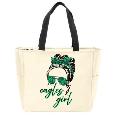 Eagles Girl Messy Bun Zip Tote Bag
