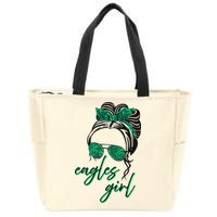 Eagles Girl Messy Bun Zip Tote Bag