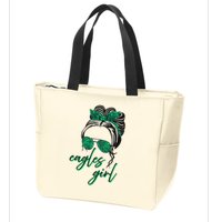Eagles Girl Messy Bun Zip Tote Bag