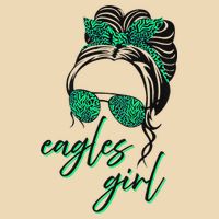 Eagles Girl Messy Bun Zip Tote Bag