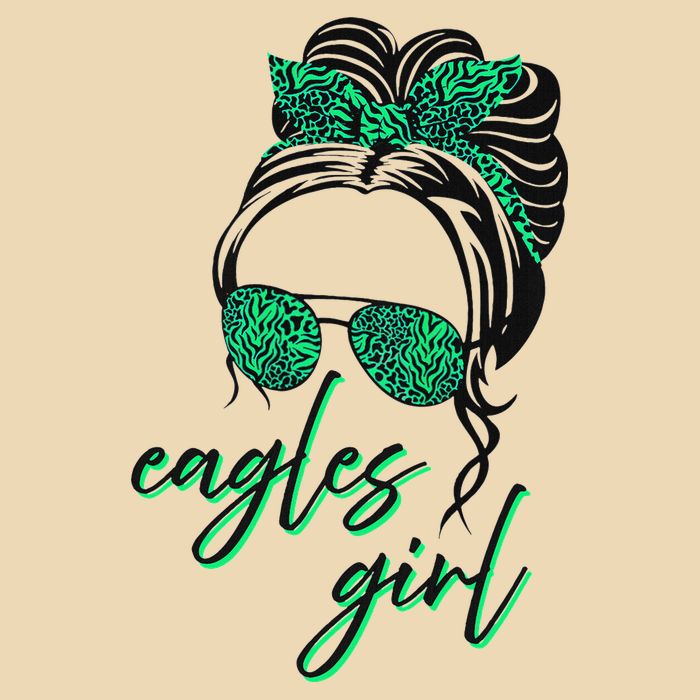 Eagles Girl Messy Bun Zip Tote Bag