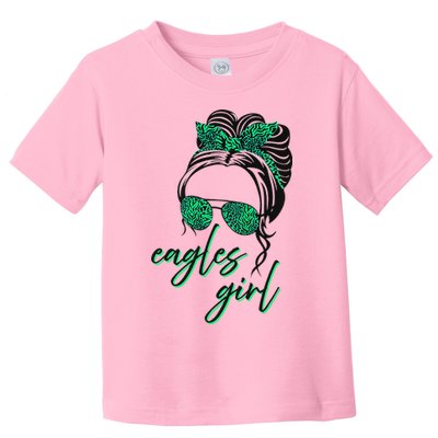 Eagles Girl Messy Bun Toddler T-Shirt